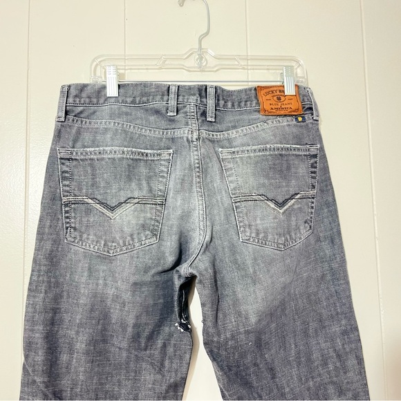 Lucky Brand 361 Vintage Straight Jeans Men’s  Gray  Size 31x32 Distressed - Picture 10 of 15
